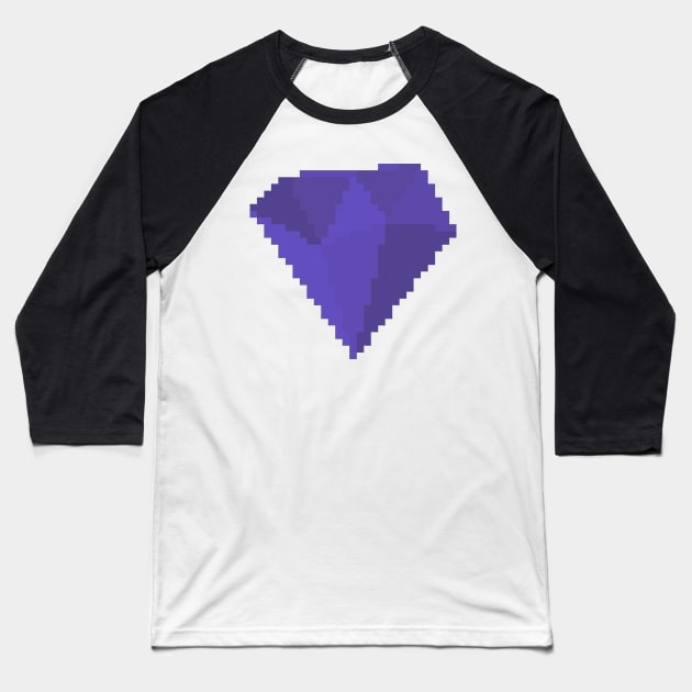 Alexandrite Gem Pixel Art Baseball T-Shirt by christinegames